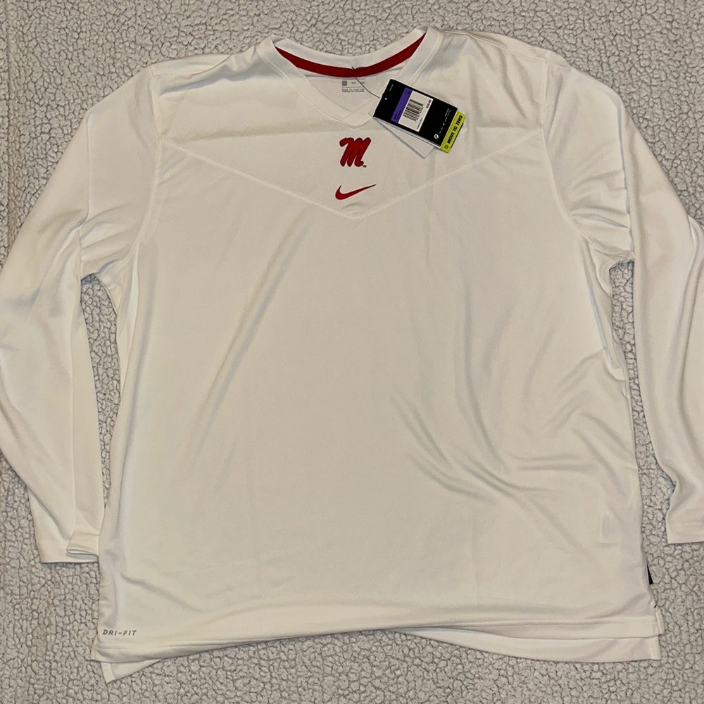 Ole Miss Nike Men's White Long Sleeve Shirt